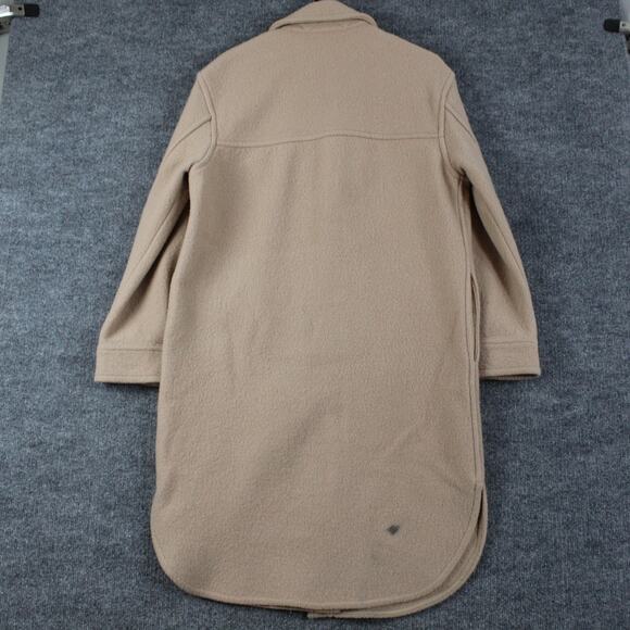 Wilfred Free Jacket Small The Ganna Long Shirt Flax Beige 100% Merino Wool Coat - Picture 8 of 14